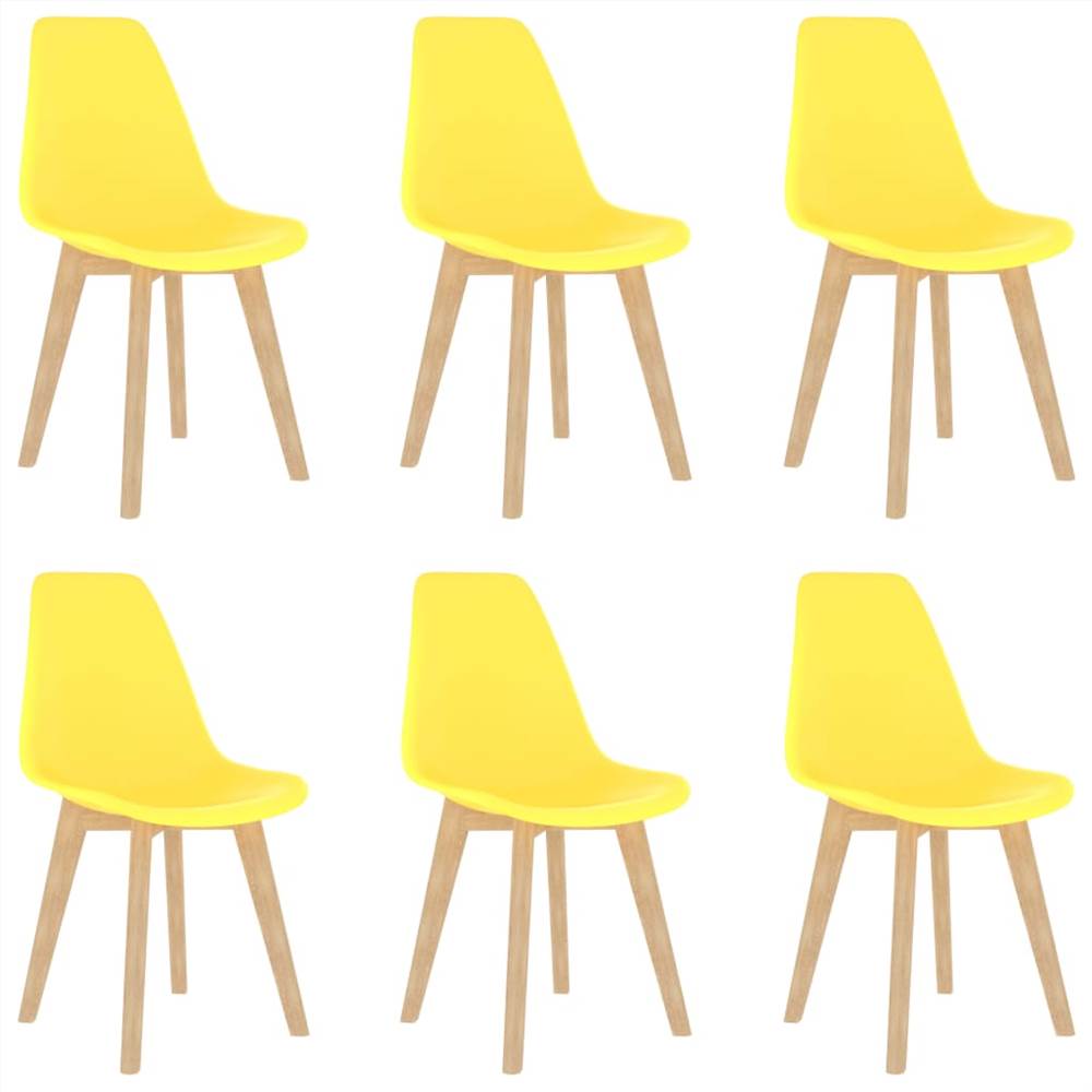 

Dining Chairs 6 pcs Yellow Plastic