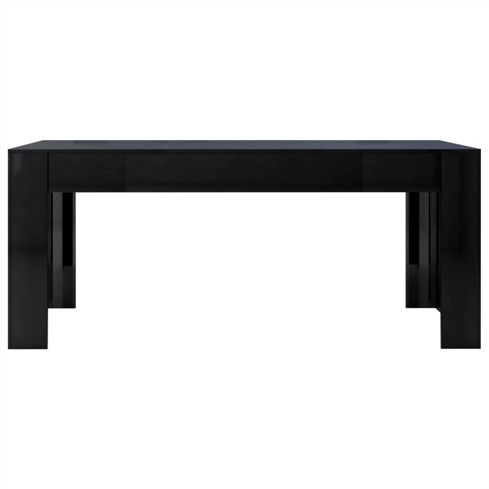 Dining Table High Gloss Black 180x90x76 cm Chipboard
