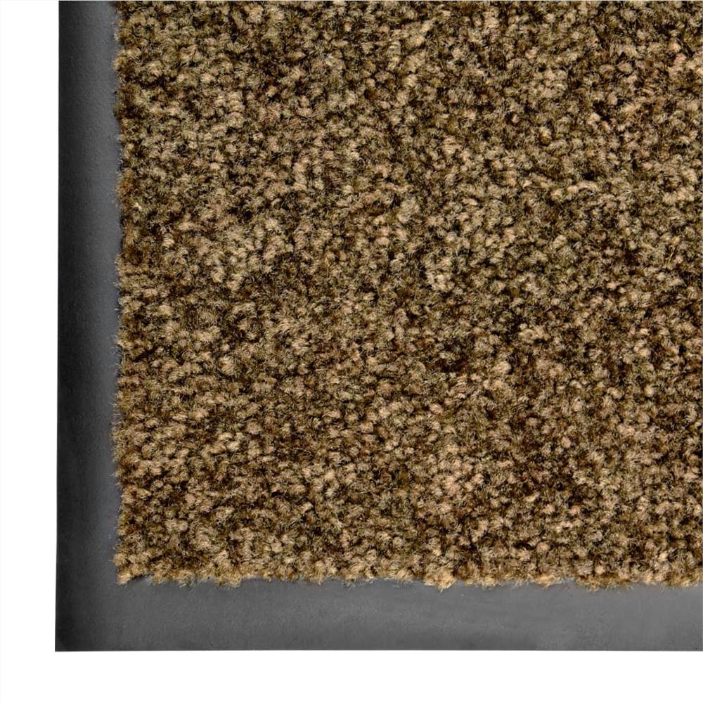 Doormat Washable Brown 90x120 cm