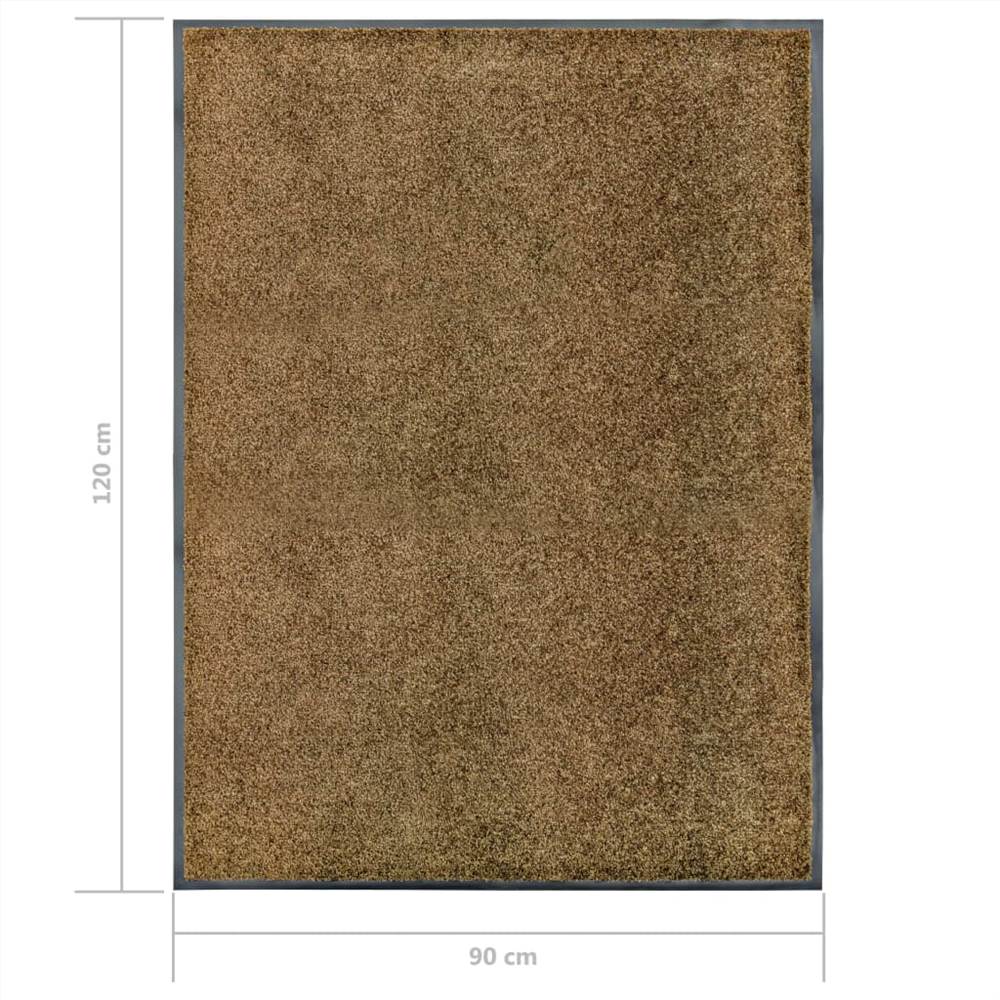 Doormat Washable Brown 90x120 cm