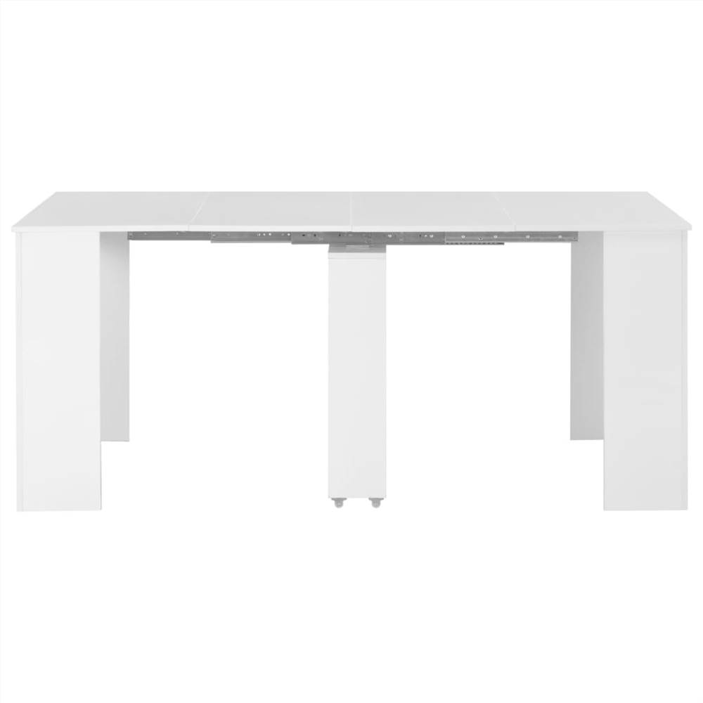 Extendable Dining Table High Gloss White 175x90x75 cm