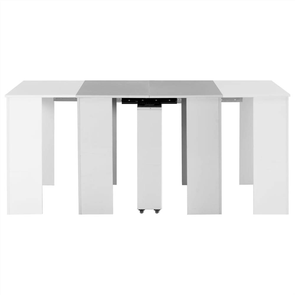 Extendable Dining Table High Gloss White 175x90x75 cm
