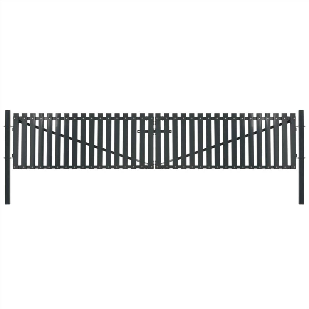 

Fence Gate Double Door Steel 400x125 cm Anthracite