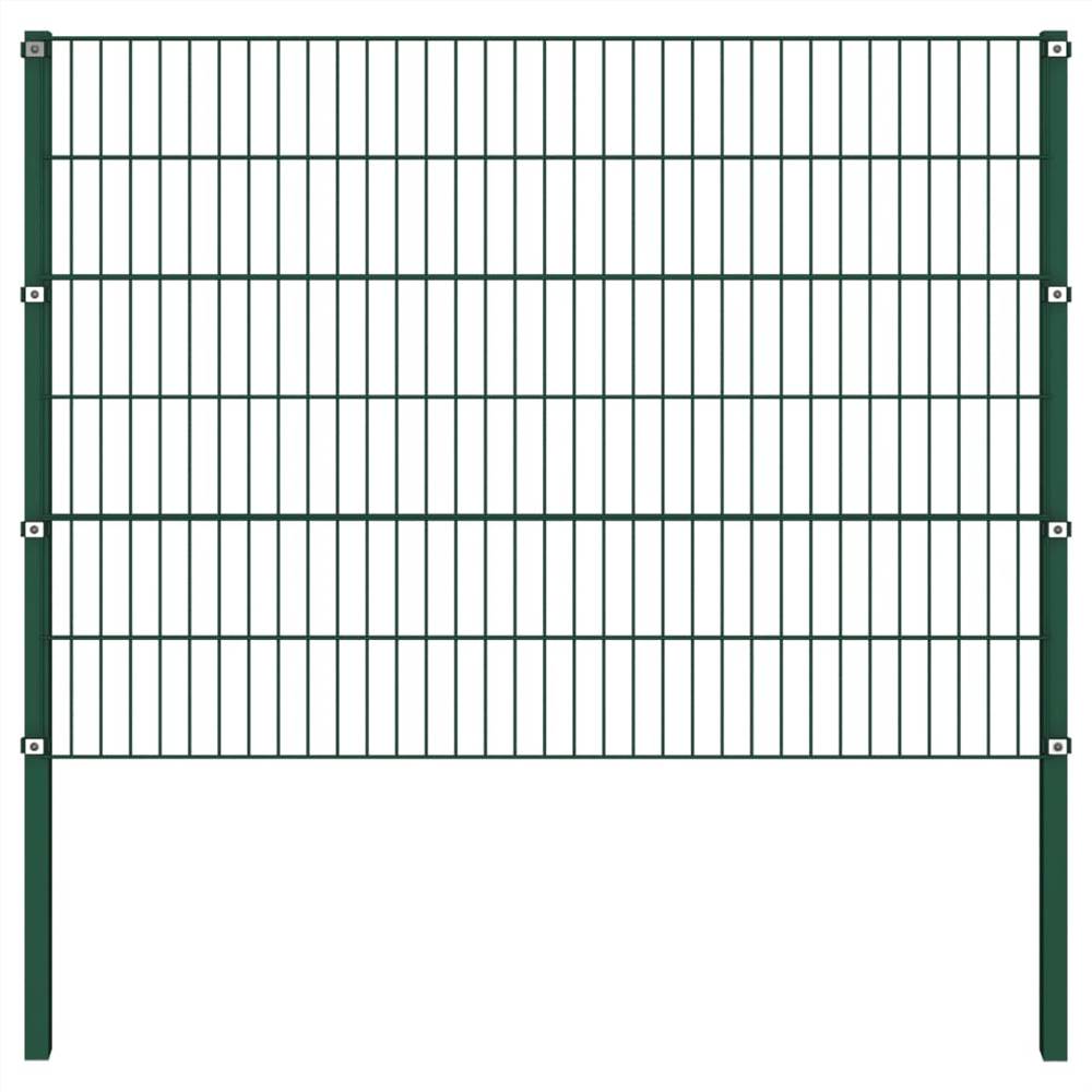 

Fence Panel with Posts Iron 1.7x1.2 m Green