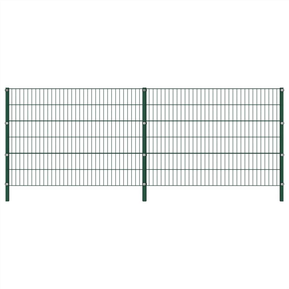 

Fence Panel with Posts Iron 3.4x1.2 m Green