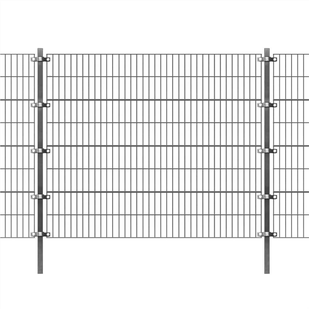 Fence Panel with Posts Powder-coated Iron 6x1.6 m Anthracite