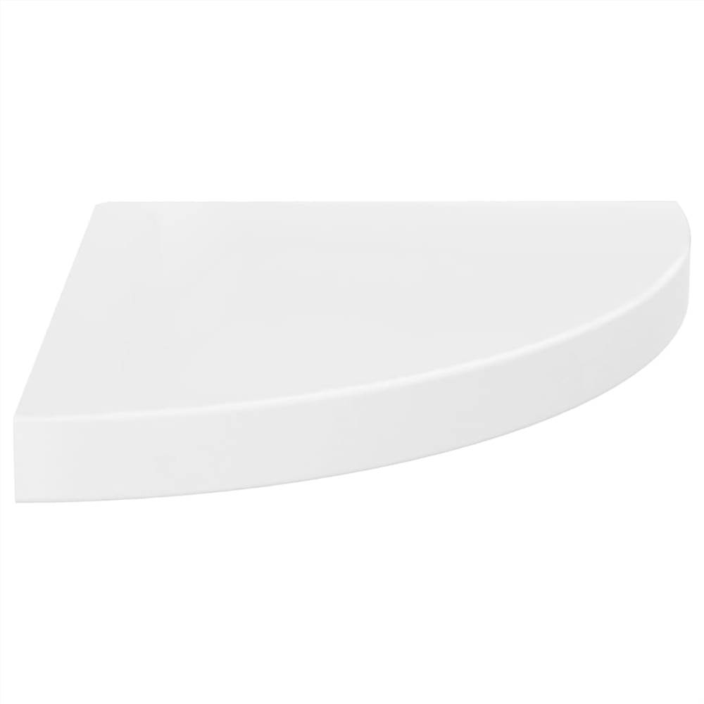 Floating Corner Shelf High Gloss White 35x35x3.8 cm MDF
