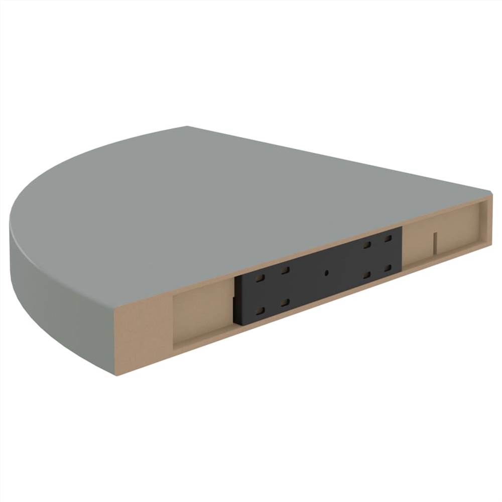 Floating Corner Shelves 4 pcs Grey 35x35x3.8 cm MDF