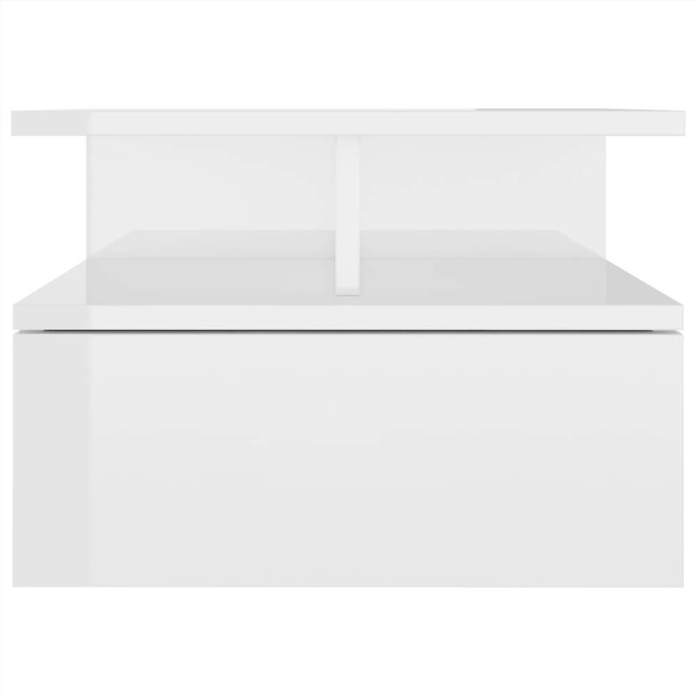Floating Nightstand High Gloss White 40x31x27 cm Chipboard
