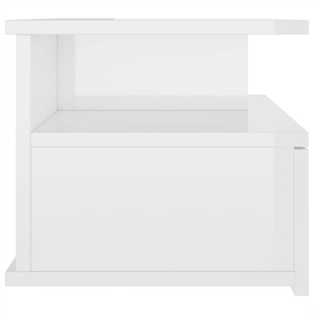 Floating Nightstand High Gloss White 40x31x27 cm Chipboard