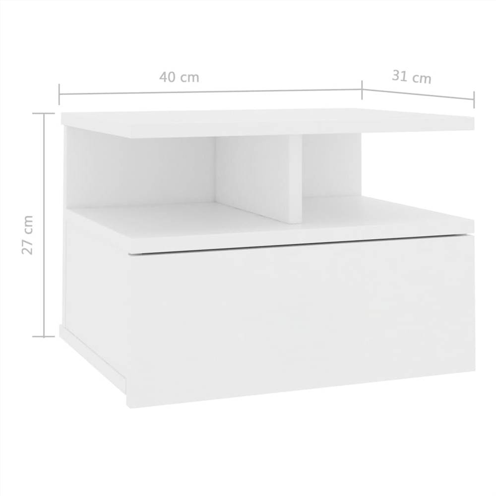 Floating Nightstands 2 pcs White 40x31x27cm Chipboard