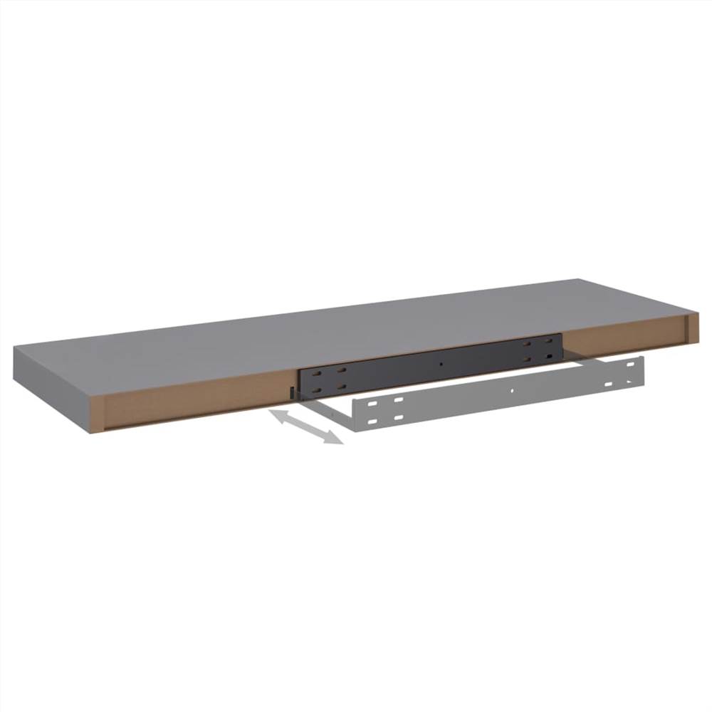 Floating Wall Shelf Grey 80x23.5x3.8 cm MDF