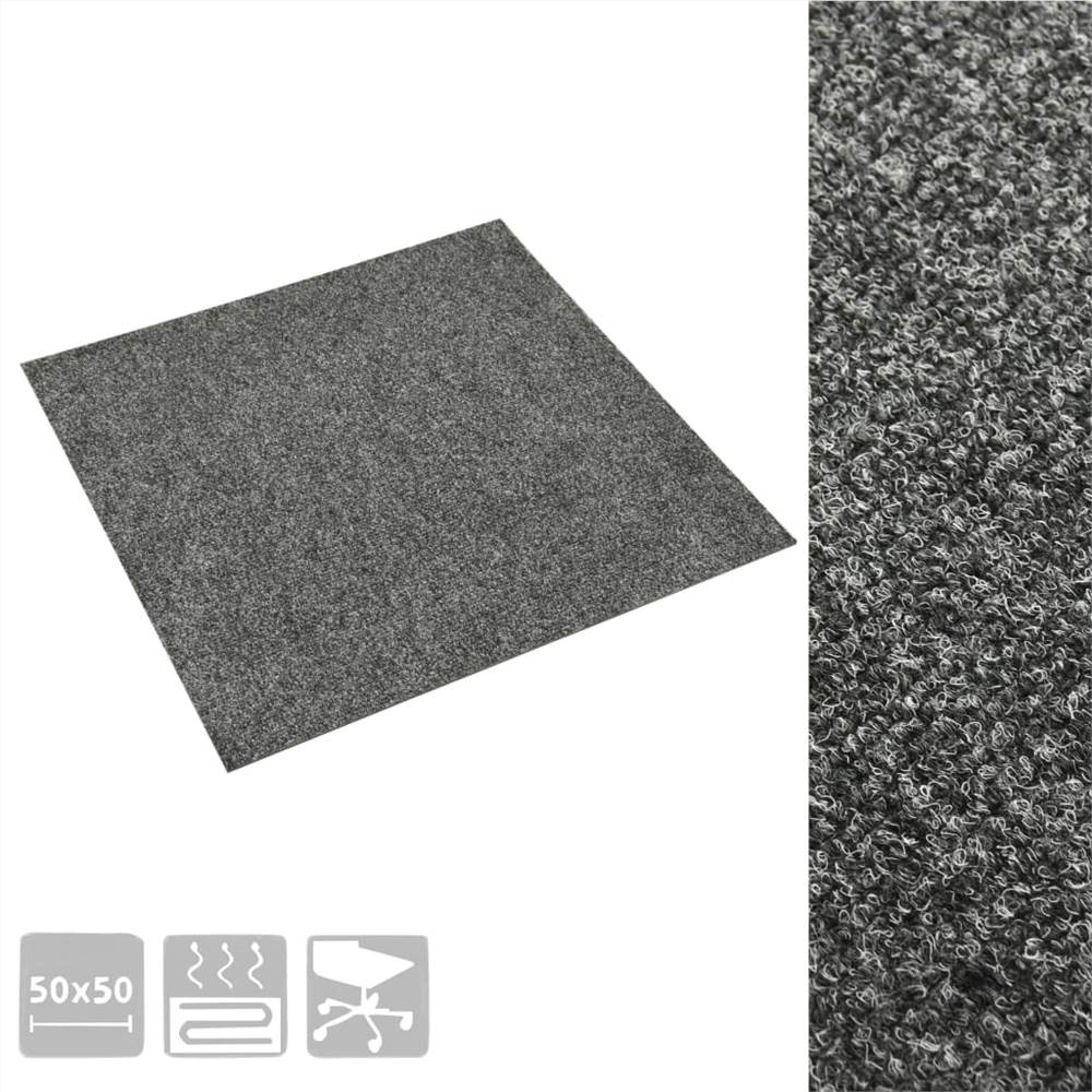 Floor Carpet Tiles 20 pcs 5 m² Dark Grey