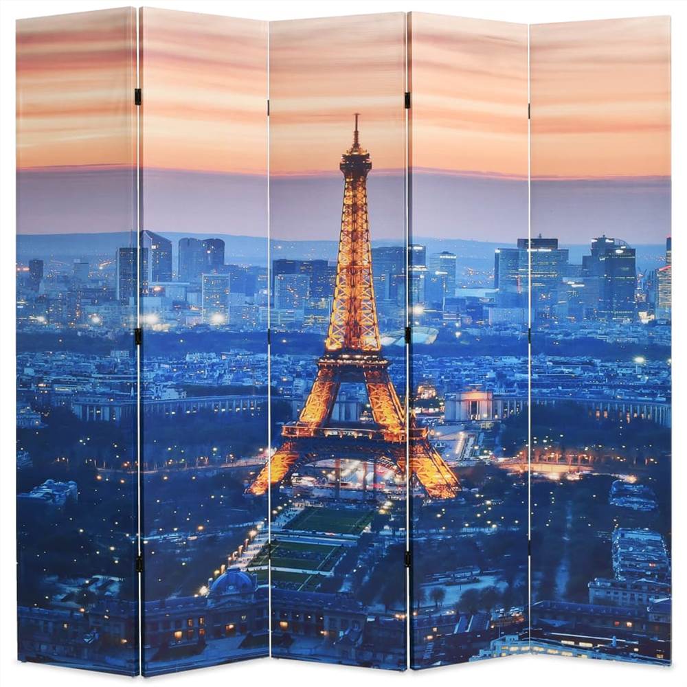 Klappbarer Raumteiler 200x170 cm Paris bei Nacht