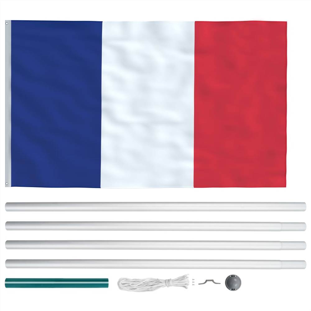 France Flag and Pole Aluminium 6,2 m