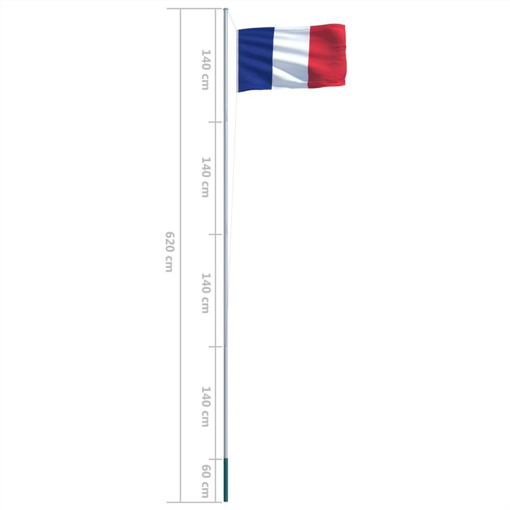 France Flag and Pole Aluminium 6,2 m