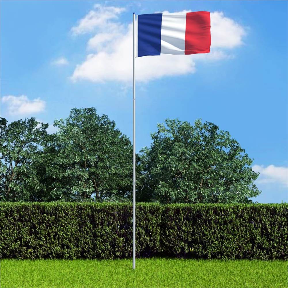 Frankreich Flagge und Mast Aluminium 6 m