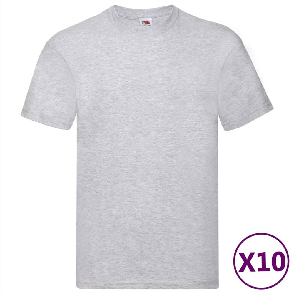 Fruit of the Loom Original T-shirts 10 pcs Grey M Cotton