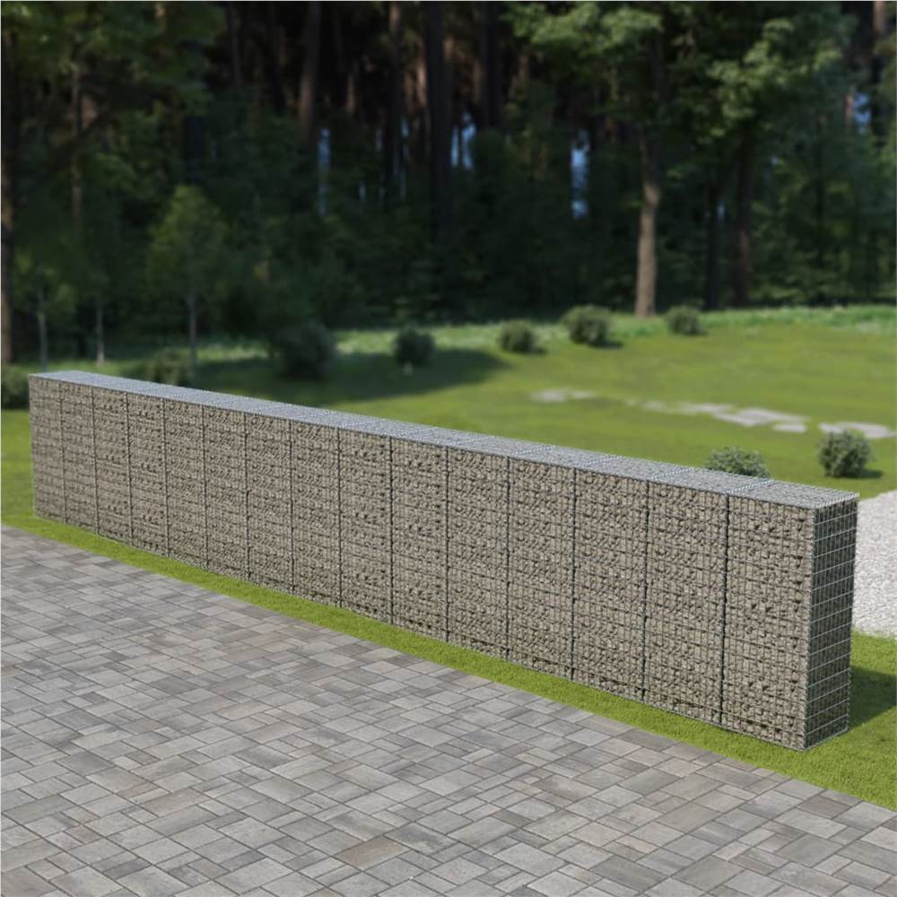 

Gabion Wall with Covers Galvanised Steel 900x50x150 cm