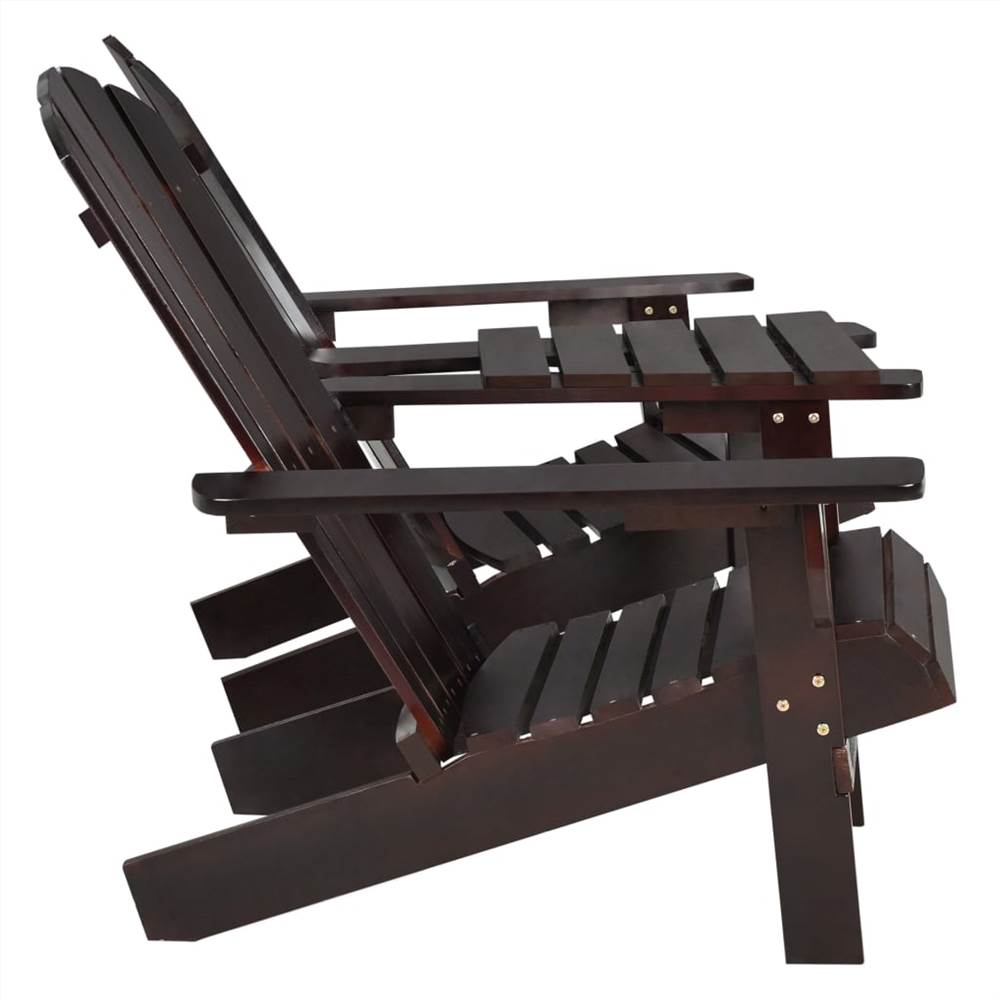 Garden Adirondack Chair Solid Fir Wood Brown