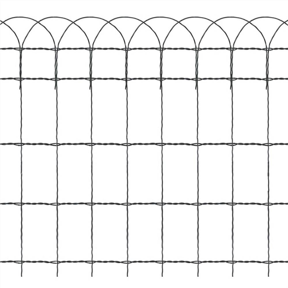 Garden Border Fence Powder-coated Iron 25x0.65 m