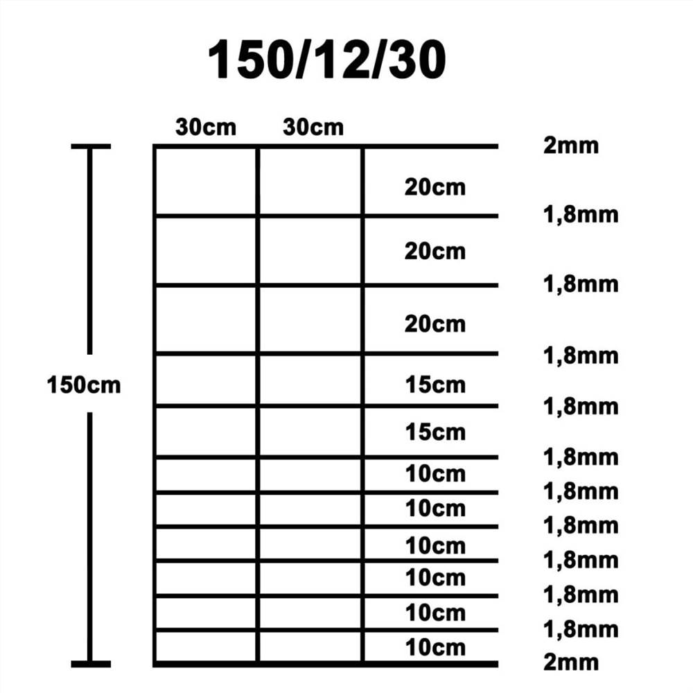 Garden Fence Galvanised Steel 50 m 150 cm