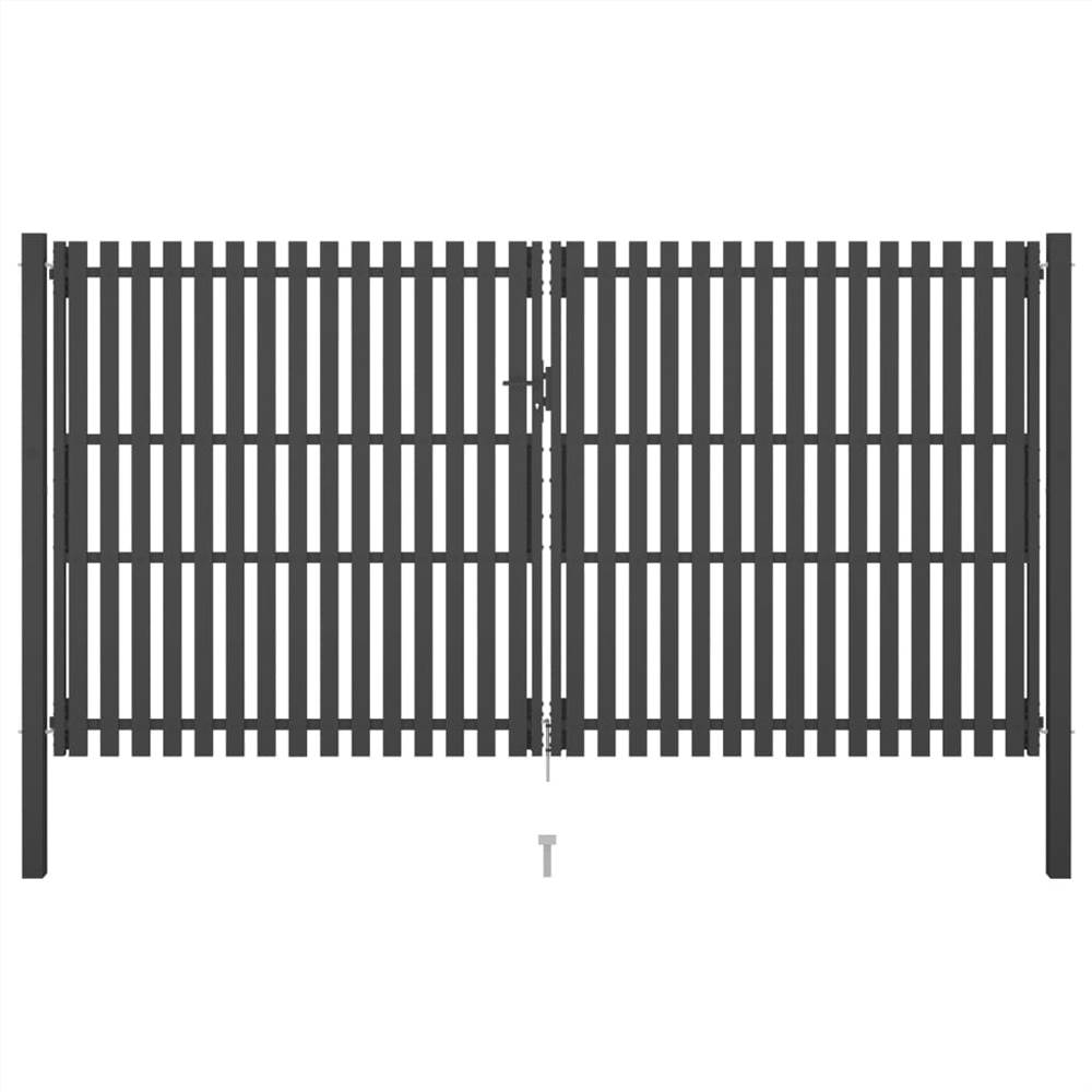 Garden Fence Gate Steel 4x2.5 m Anthracite
