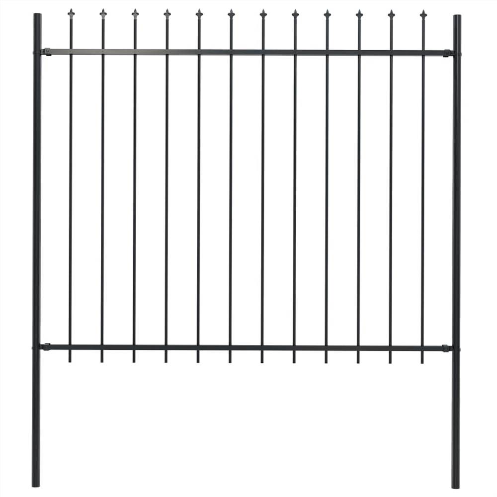 

Garden Fence with Spear Top Steel 1.7x1.5 m Black