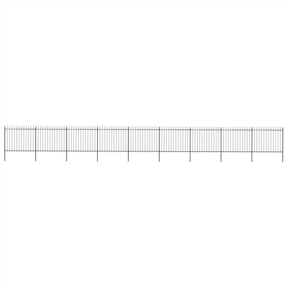 

Garden Fence with Spear Top Steel 15.3x1.5 m Black