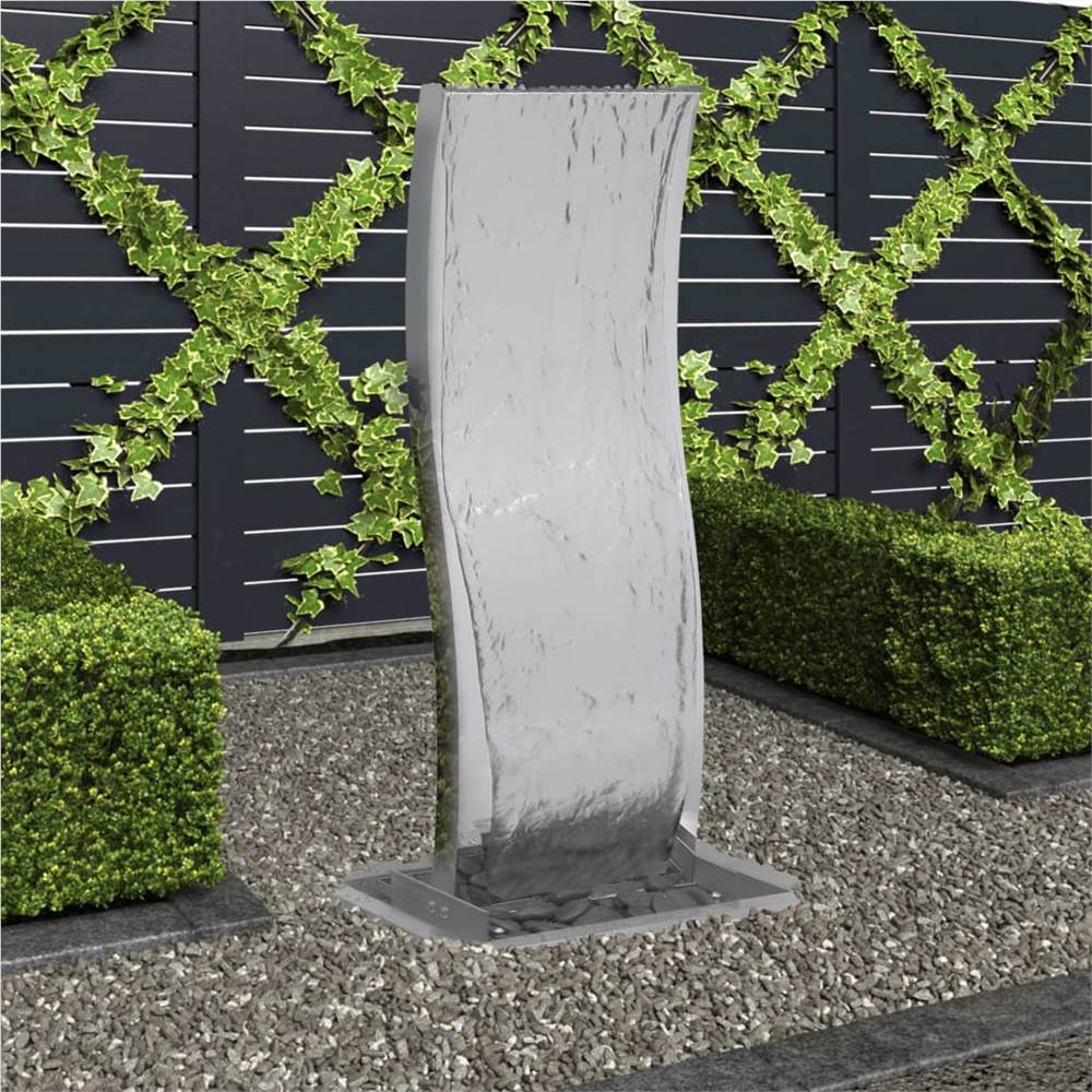 Garden Fountain with Pump Stainless Steel 90 cm Curved