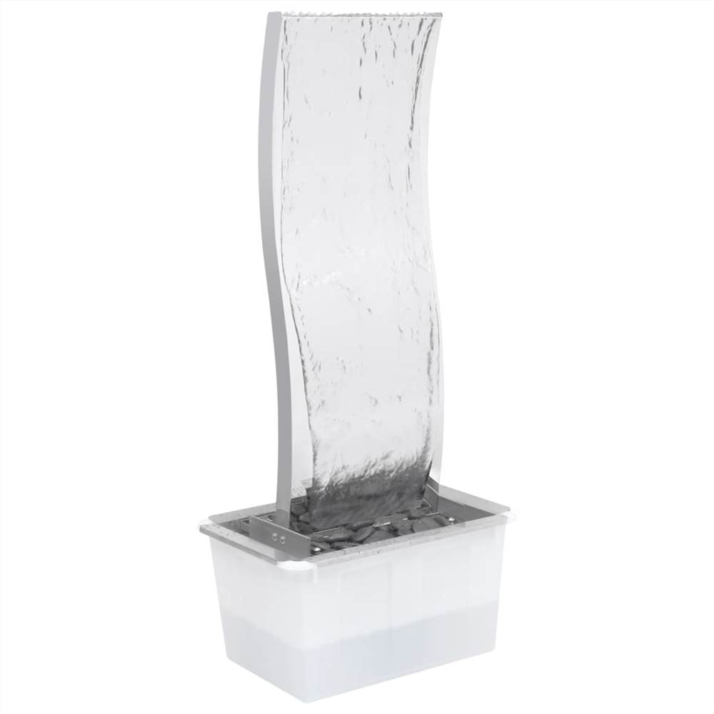 Garden Fountain with Pump Stainless Steel 90 cm Curved