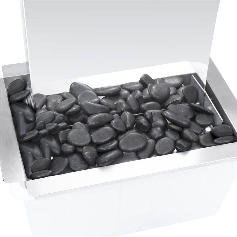 Garden Fountain with Pump Stainless Steel 90 cm Curved