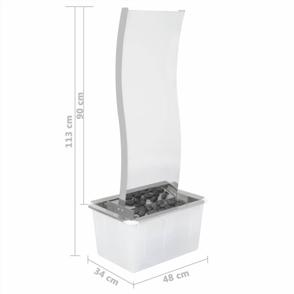 Garden Fountain with Pump Stainless Steel 90 cm Curved
