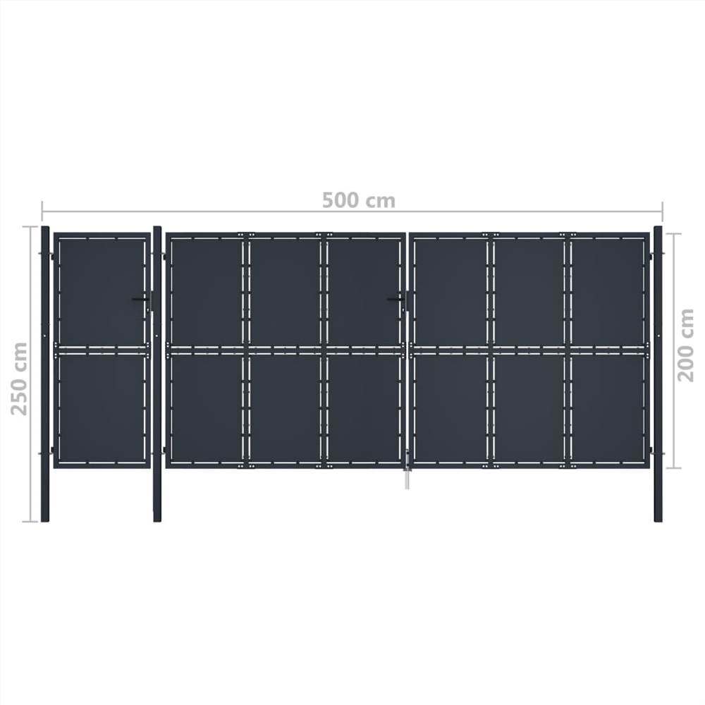 Garden Gate Metal 5x2.5 m Anthracite