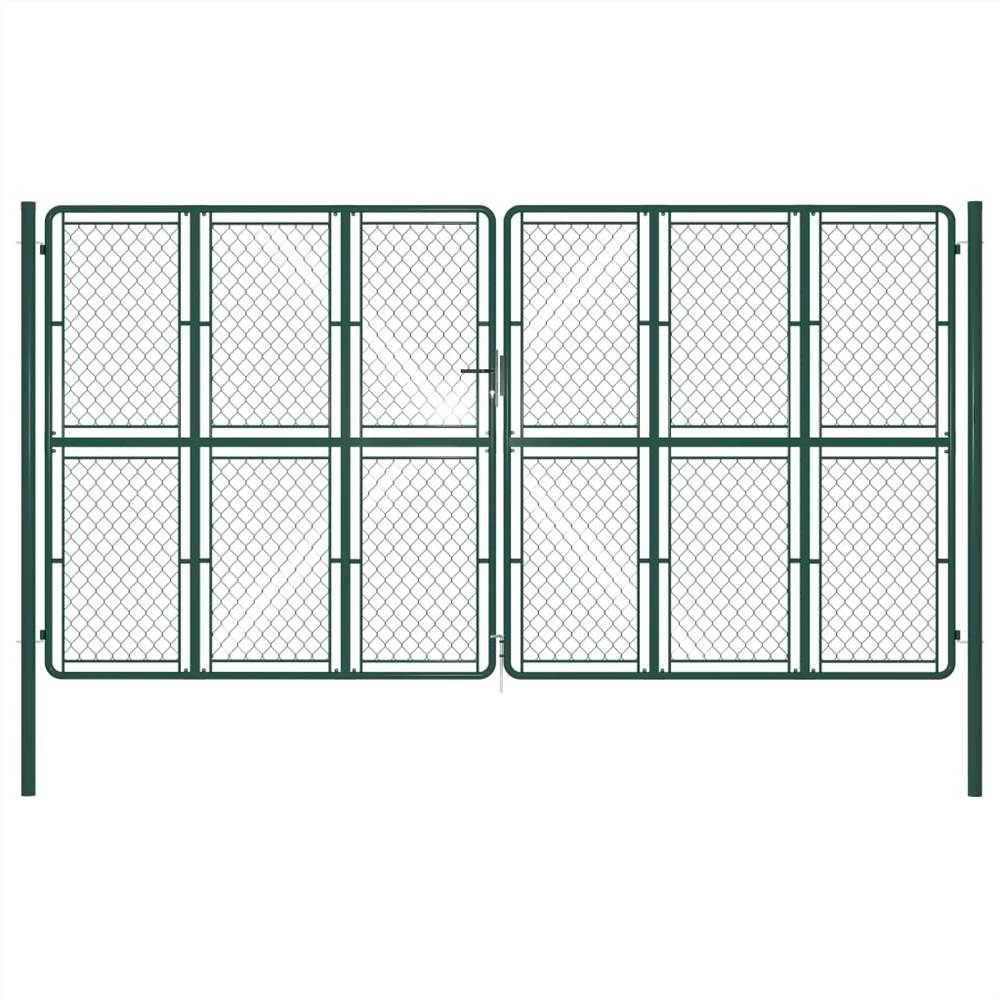 

Garden Gate Steel 400x200 cm Green