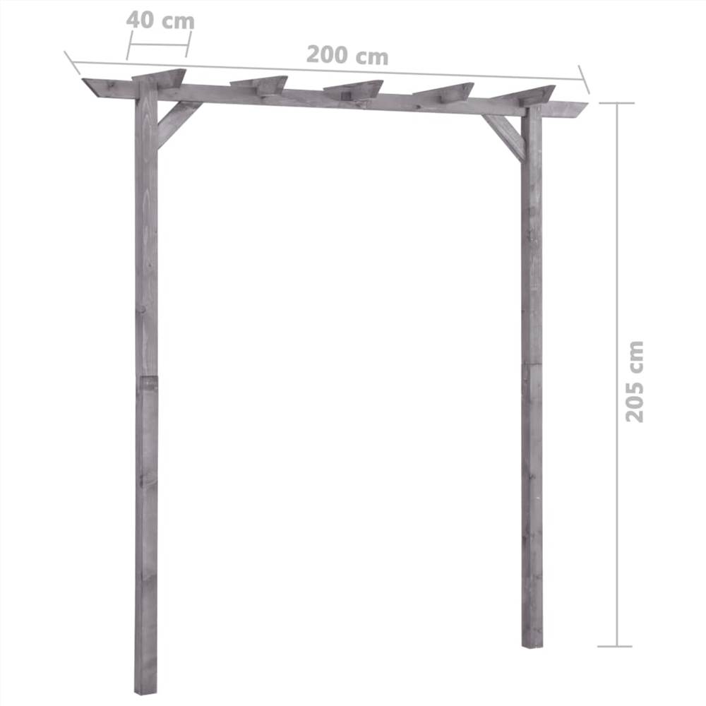 Garden Pergola Grey 200x40x205 cm Impregnated Pinewood