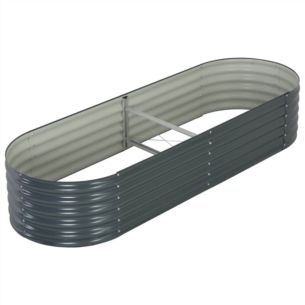 Garden Raised Bed 240x80x44 cm Galvanised Steel Grey