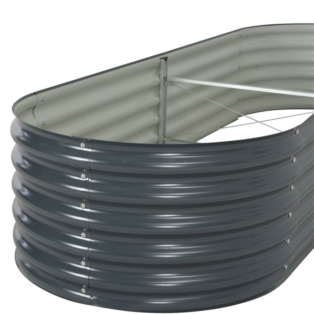 Garden Raised Bed 240x80x44 cm Galvanised Steel Grey