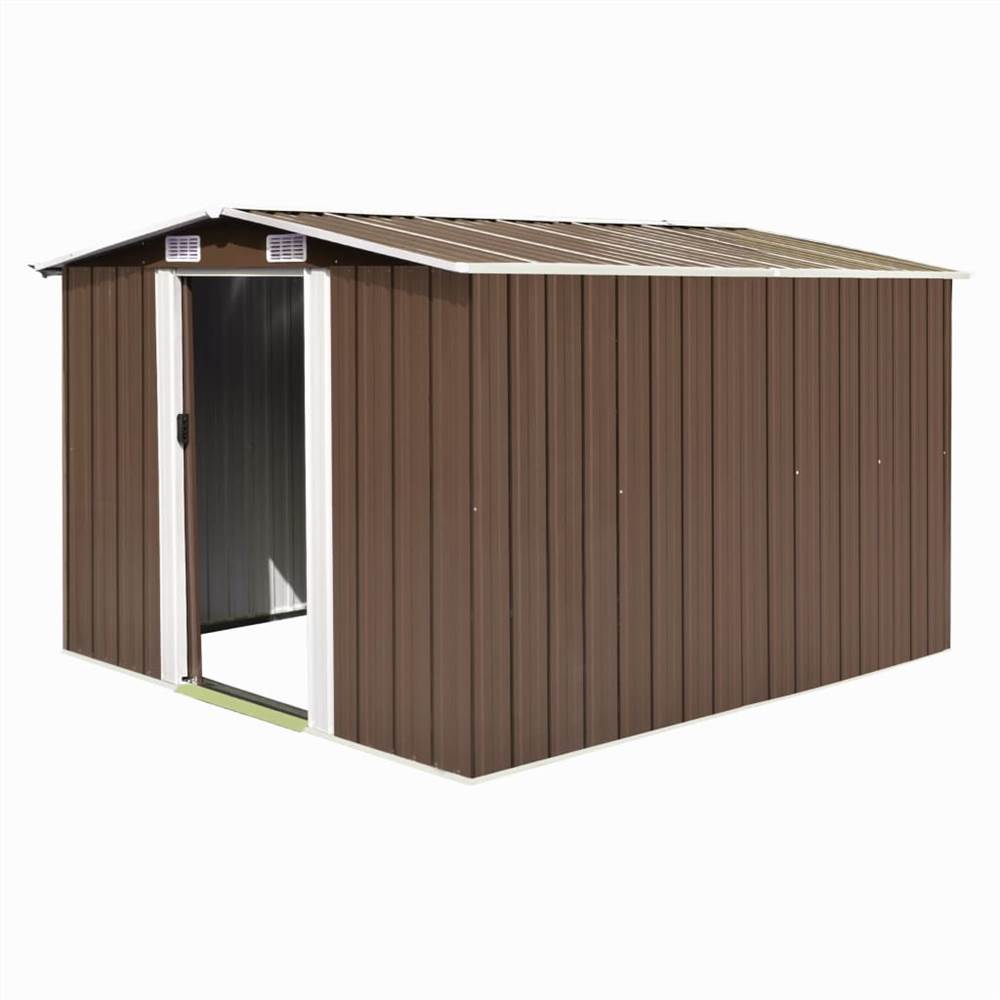 

Garden Shed 257x298x178 cm Metal Brown