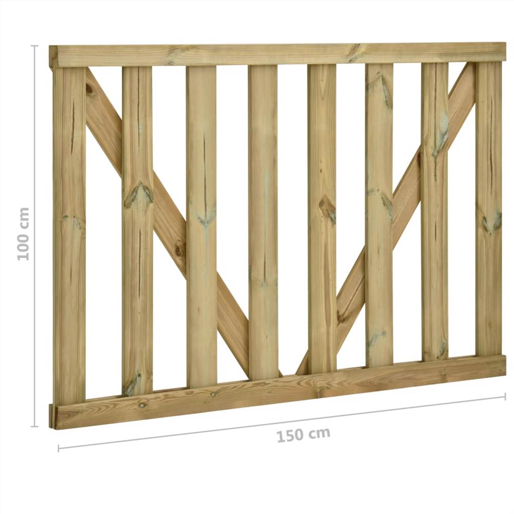 Garden Slats Gates 2 pcs Impregnated Pinewood 150x100 cm
