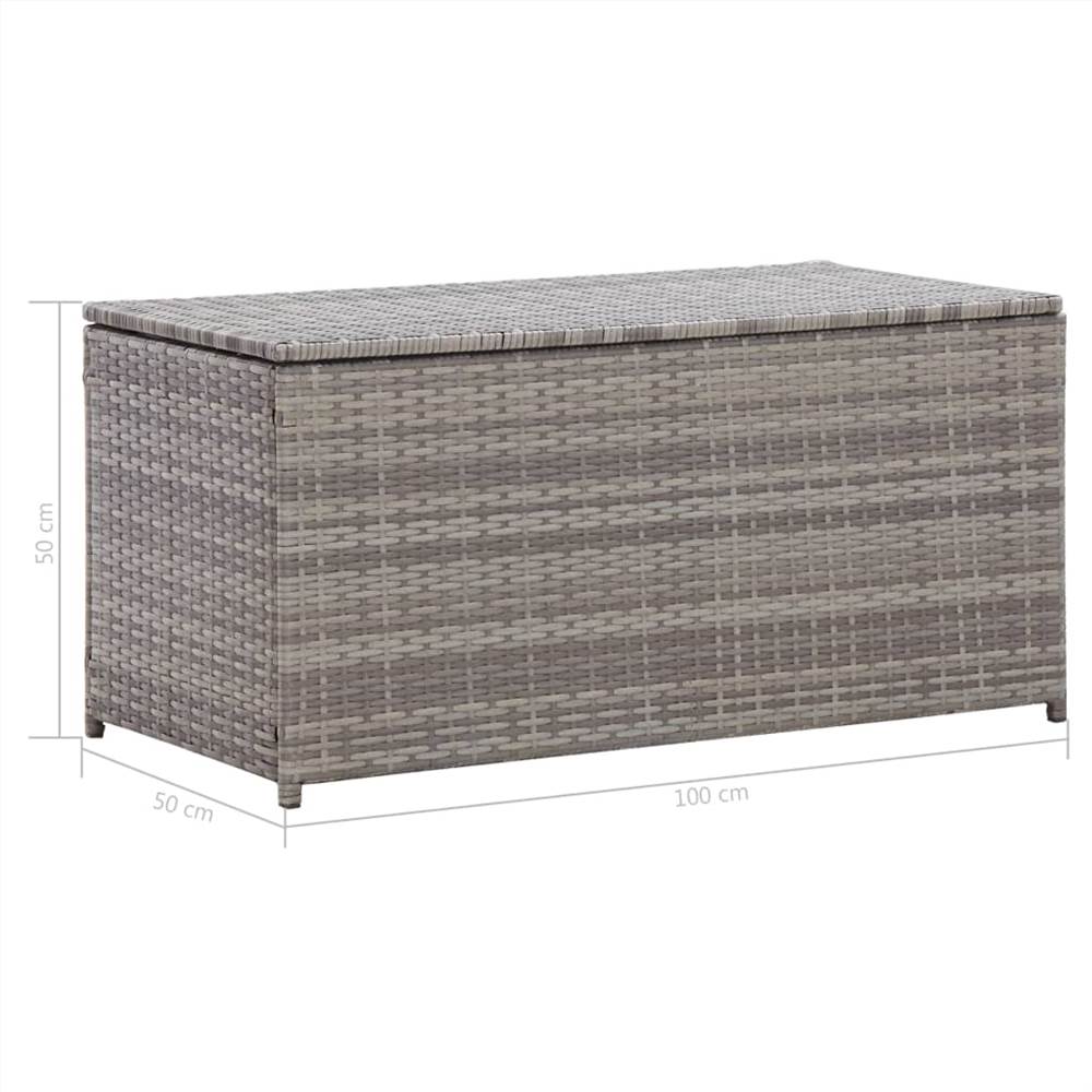 Garden Storage Box Poly Rattan 100x50x50 cm Grey