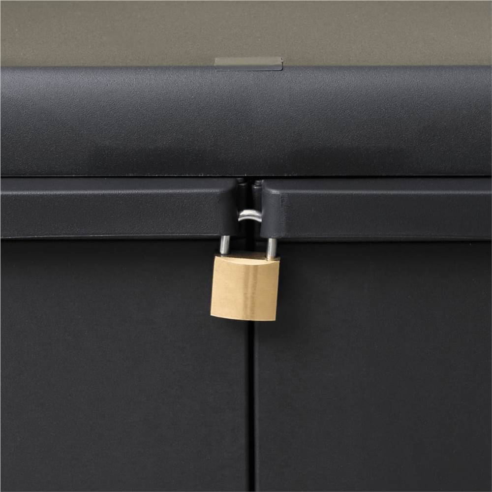 Garden Storage Cabinet with 2 Shelves Black