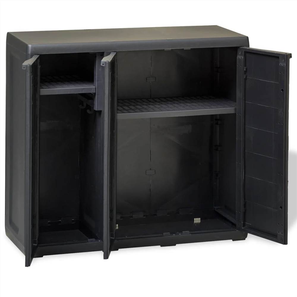 Garden Storage Cabinet with 2 Shelves Black