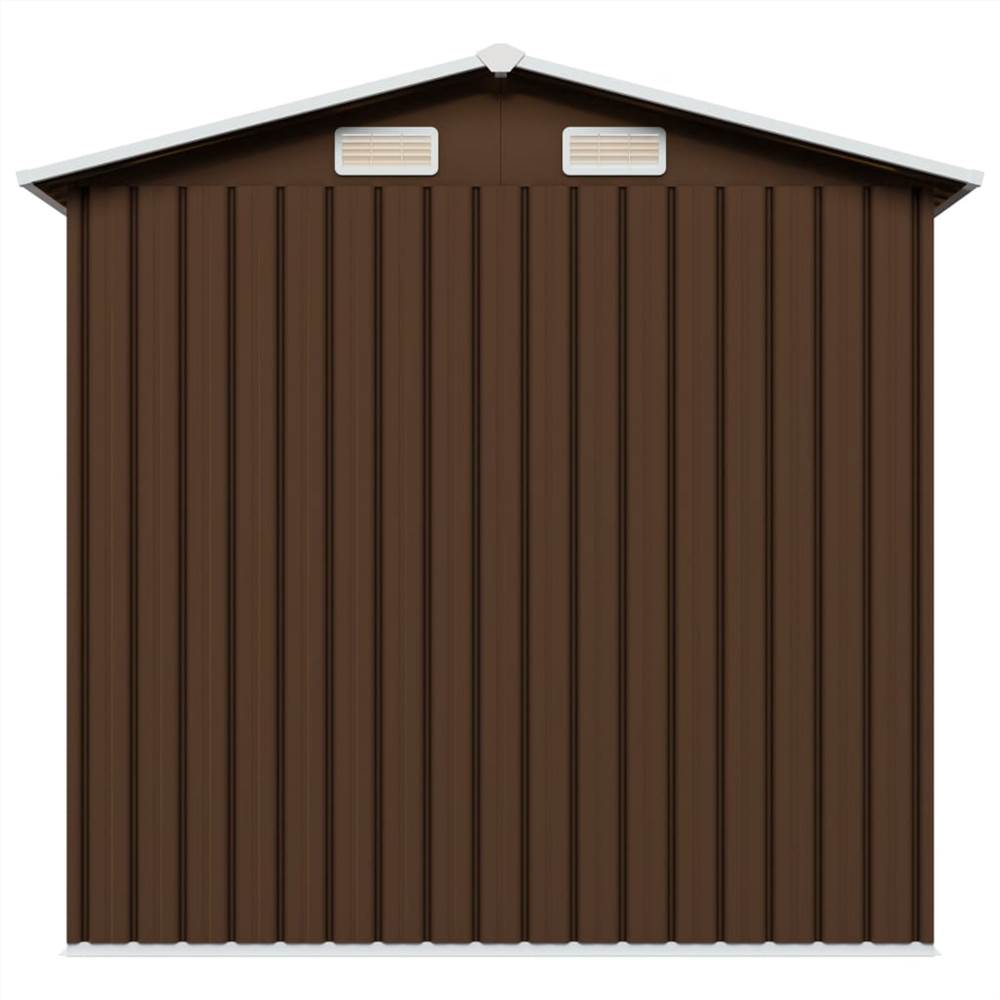 Garden Storage Shed Brown 204x132x186 cm Steel