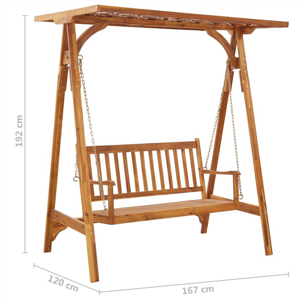 Garden Swing Bench with Trellis Solid Acacia Wood