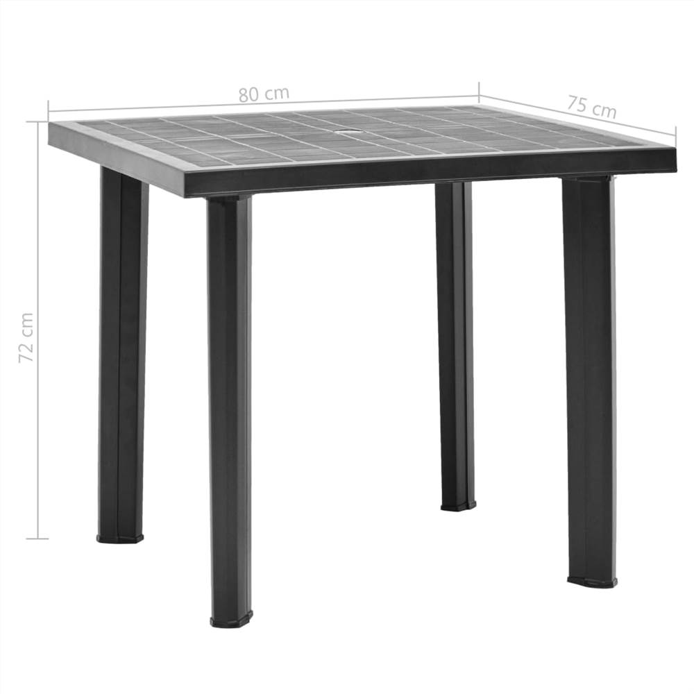 Garden Table Anthracite 80x75x72 cm Plastic
