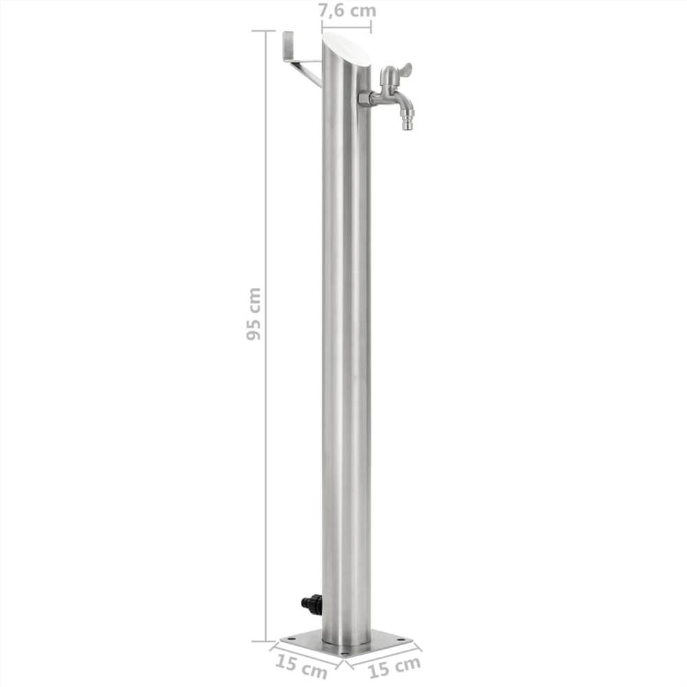 Garden Water Column Stainless Steel Round 95 cm