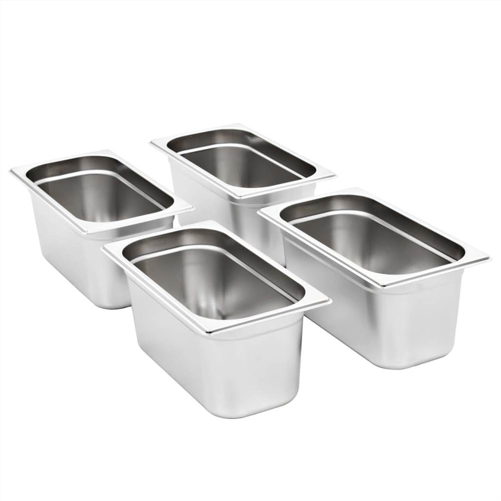 Gastronorm Containers 4 Pcs GN 1/3 150 Mm Stainless Steel