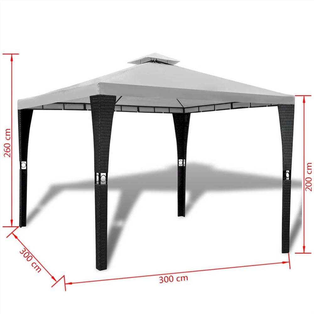 Gazebo with Roof 3x3 m Cream White