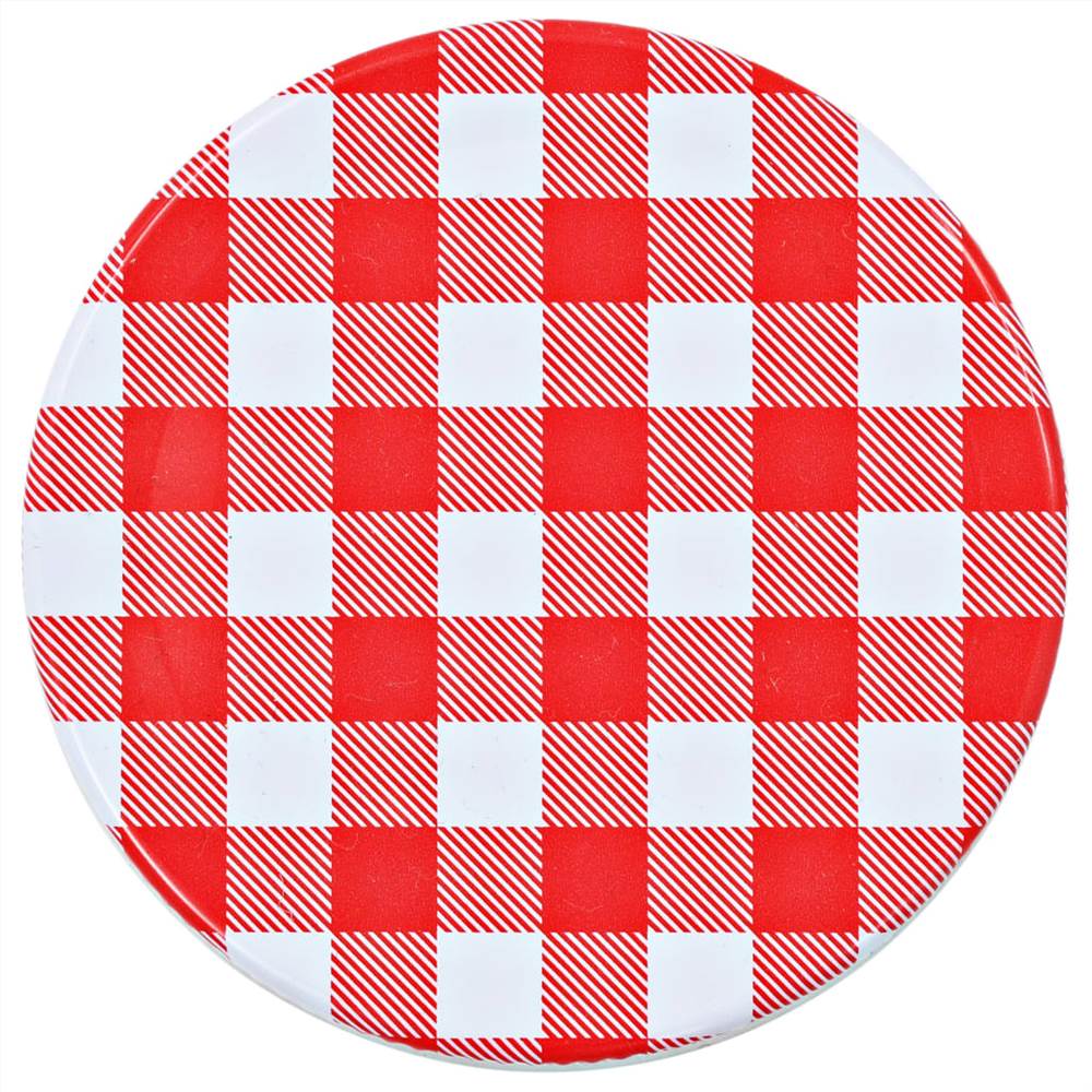 Glass Jam Jars with White and Red Lids 96 pcs 110 ml